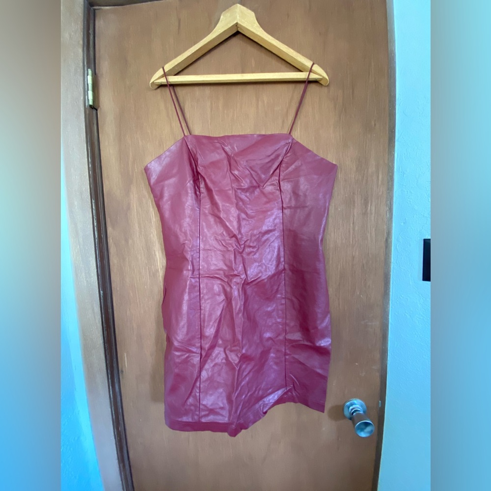 Wild Fable Red Faux Leather Mini Dress XL